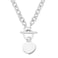 WangGao Elegent Love Stainless Steel Link Chain Blank Heart Charms Necklace for Women Toggle Clasp ClosureSilver
