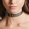 Aimimier Bohemia Layered Choker Necklace Black Leather Choker with Silver Beads Multilayer Collar Necklace for Women