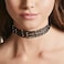Aimimier Bohemia Layered Choker Necklace Black Leather Choker with Silver Beads Multilayer Collar Necklace for Women