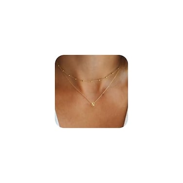 BAYLAY N Initial Necklace for Women Initial Necklace Dainty Letter Monogram Name Necklaces for Women