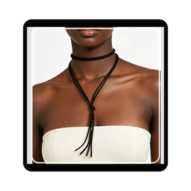 Doubnine Choker Multilayer Necklace Sused Wrap Boho Jewelry for Women black