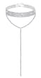 EFTOM Rhinestone Choker Necklaces Silver Sparkly Diamond Choker Long Tassel Choker Necklace for Women 5 Rows