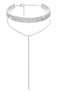 EFTOM Rhinestone Choker Necklaces Silver Sparkly Diamond Choker Long Tassel Crystal Choker Necklace for Women 4 Y Shape