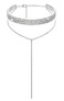 EFTOM Rhinestone Choker Necklaces Silver Sparkly Diamond Choker Long Tassel Crystal Choker Necklace for Women 4 Y Shape