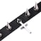 FNQUFUJ Goth Spiked Choker Necklaces For Women Men Leather Collar Cross Studded Chokers Emo Accessories silver cross