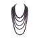 GRACE JUN Multilayer Strand Chain Faux Pearls Flapper Beads Cluster Long Choker NecklaceBlack