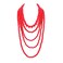 GRACE JUN Multilayer Strand Chain Faux Pearls Flapper Beads Cluster Long Choker NecklaceRed