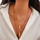 Hclian Fish Necklace for Women Handmade Beaded Y Pendant Necklace Colorful Summer Beach Boho Layering Choker Necklaces