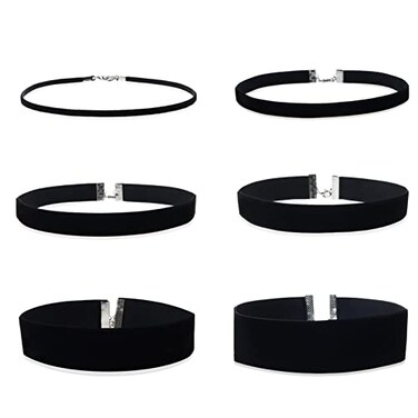 iuviwey Choker Set 6 PCS Necklace Gothic Choker Velvet Gothic Classical CollarsBlackClaret Red