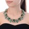 Jerollin Crystal Rhinestone Choker Bib Pendant Collar Statement Necklace for Evening Party Green