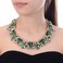 Jerollin Crystal Rhinestone Choker Bib Pendant Collar Statement Necklace for Evening Party Green