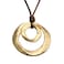 joymiao Large Pendant Necklace for Women Hippie Boho Long Black Cord Necklace with Gold Double Layer Circle Statement Pendant