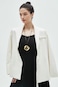 joymiao Large Pendant Necklace for Women Hippie Boho Long Black Cord Necklace with Gold Double Layer Circle Statement Pendant