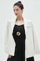 joymiao Large Pendant Necklace for Women Hippie Boho Long Black Cord Necklace with Gold Double Layer Circle Statement Pendant