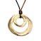 joymiao Large Pendant Necklace for Women Hippie Boho Long Black Cord Necklace with Gold Double Layer Circle Statement Pendant