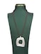 joymiao Womens Long Leather Necklace Bohemian Vintage Boho Pendant Necklace with Silver Square Chunky Hippie Jewelry