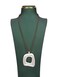 joymiao Womens Long Leather Necklace Bohemian Vintage Boho Pendant Necklace with Silver Square Chunky Hippie Jewelry