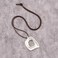 joymiao Womens Long Leather Necklace Bohemian Vintage Boho Pendant Necklace with Silver Square Chunky Hippie Jewelry