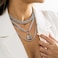 Jumwrit Chunky Chain Necklace Punk Layered Choker Necklaces Cuban Link Chain Necklace with Lock Pendant Necklace Statement Necklace for WomenSilver