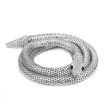 LUREME Flexible Bendable Snake Necklace Adjustable Collar Choker Necklace Waist Chain for Women nl0063112
