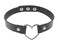 ReNext Gothic Punk ChokerPU Leather Short Necklace with Heart Shape Connector Black