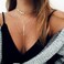 Suyi Stylish Layered Sequins Choker Necklace with Thin Long Chain Pendant for Women Lady ASilver
