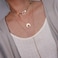 Suyi Stylish Layered Sequins Choker Necklace with Thin Long Chain Pendant for Women Lady Moon Leaf Gold