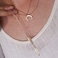 Suyi Stylish Layered Sequins Choker Necklace with Thin Long Chain Pendant for Women Lady Moon Leaf Gold