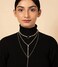 Suyi Stylish Layered Sequins Choker Necklace with Thin Long Chian Pendant for Women Lady Crystal Gold 2