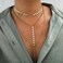 Suyi Stylish Layered Sequins Choker Necklace with Thin Long Chian Pendant for Women Lady Crystal Gold 2
