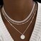 Tasiso Silver Necklaces for Women Stackable Stack Sterling Silver Choker Necklaces for Women Trendy Layered Cuban Necklace Set Jewelry