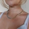 WOWORAMA Two Tone Gold Silver Cuban Link Necklace for Women Men 5mm Thick Chunky Curb Chain Choker Necklace 18