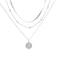 Woent Woen Layered Silver Necklace Set Choker Collar with Beaded Chain and Coin Pendant for Women