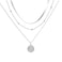 Woent Woen Layered Silver Necklace Set Choker Collar with Beaded Chain and Coin Pendant for Women