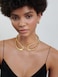WOWORAMA Chunky Choker Collar Necklace for Women Heavy Double Layer Teardrop Collar Necklaces Spring Metal Open Cuff Choker Necklace Wide Thick Bold Statement Necklaces