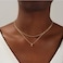 Yoosteel Gold Plated Layered Initial Necklace for Women 14K T Pendant Adjustable Chain Classic Design