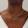 Yoosteel Gold Plated Layered Initial Necklace for Women 14K T Pendant Adjustable Chain Classic Design