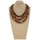 Coiris 3 Layer Chunky Wood Beaded Necklace Exaggerated Statement Bead Collar Necklace Bib Necklaces N0100CylinderBallCube