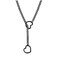 ONBRIG Heart Slip Chain Necklace Cuban Long Chain Affection Link Necklace Submissive Collar Chokers for Women Black