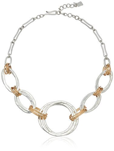 ROBERT LEE Robert Lee Morris Soho Womens Wire Wrapped Open Circle Collar Necklace Twotone 3