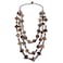 SEWACC Bohemian Shell Necklace Wood Bead Statement Collar Necklace Chunky Layered Handmade Beaded Long for Women Brown