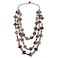SEWACC Bohemian Shell Necklace Wood Bead Statement Collar Necklace Chunky Layered Handmade Beaded Long for Women Brown