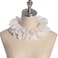 CUNLLY Vintage Lace Ruffled Multilayer Detachable Collar Victorian Edwardian White Costume Neck Collar Unisex