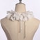 CUNLLY Vintage Lace Ruffled Multilayer Detachable Collar Victorian Edwardian White Costume Neck Collar Unisex