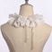 CUNLLY Vintage Lace Ruffled Multilayer Detachable Collar Victorian Edwardian White Costume Neck Collar Unisex