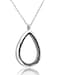 Jovivi Teardrop Floating Charms Memory Locket Necklace 316 Surgical Stainless Steel Buckle Closure
