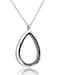 Jovivi Teardrop Floating Charms Memory Locket Necklace 316 Surgical Stainless Steel Buckle Closure