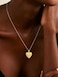 U7 Heart Locket Necklace with Blooming Flower Grain 14K Real Gold Plated Cable Link Chain Photo Locket Pendant for Women