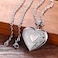 YOUFENG Oval Round Flower Locket Necklace that Holds Pictures Photo Locket Pendant Heart Silverplated