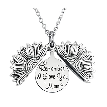 ZAHSY Mom Sons Sunflower Locket for Mommy Silver Birthday Mothers Day Gift